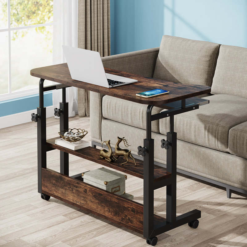 Inbox Zero Ishveer Adjustable Height Desk with Built in Outlets Wayfair